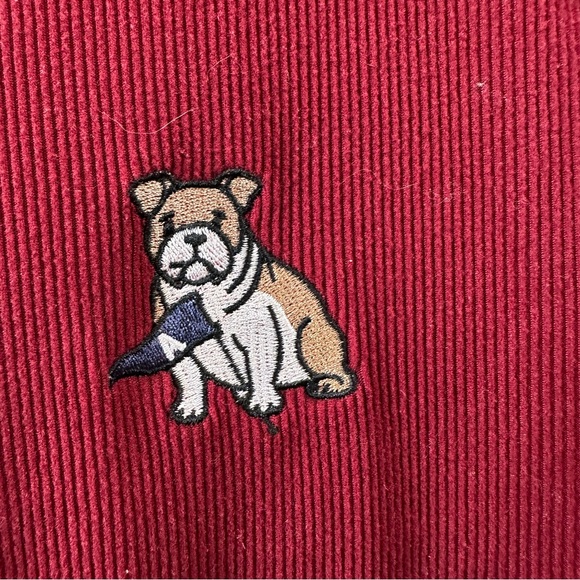 Madden Girl Ribbed Cardigan Burgundy Red Bulldog Embroidery Button Front Size M - Picture 5 of 8